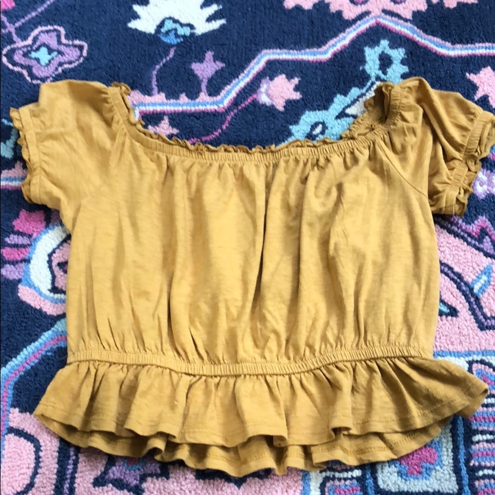 Embroidered Ruffle Crop Top - Picture 6 of 8